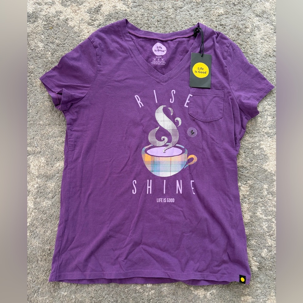 Life Is Good Purple 'Rise & Shine' Women's Tee